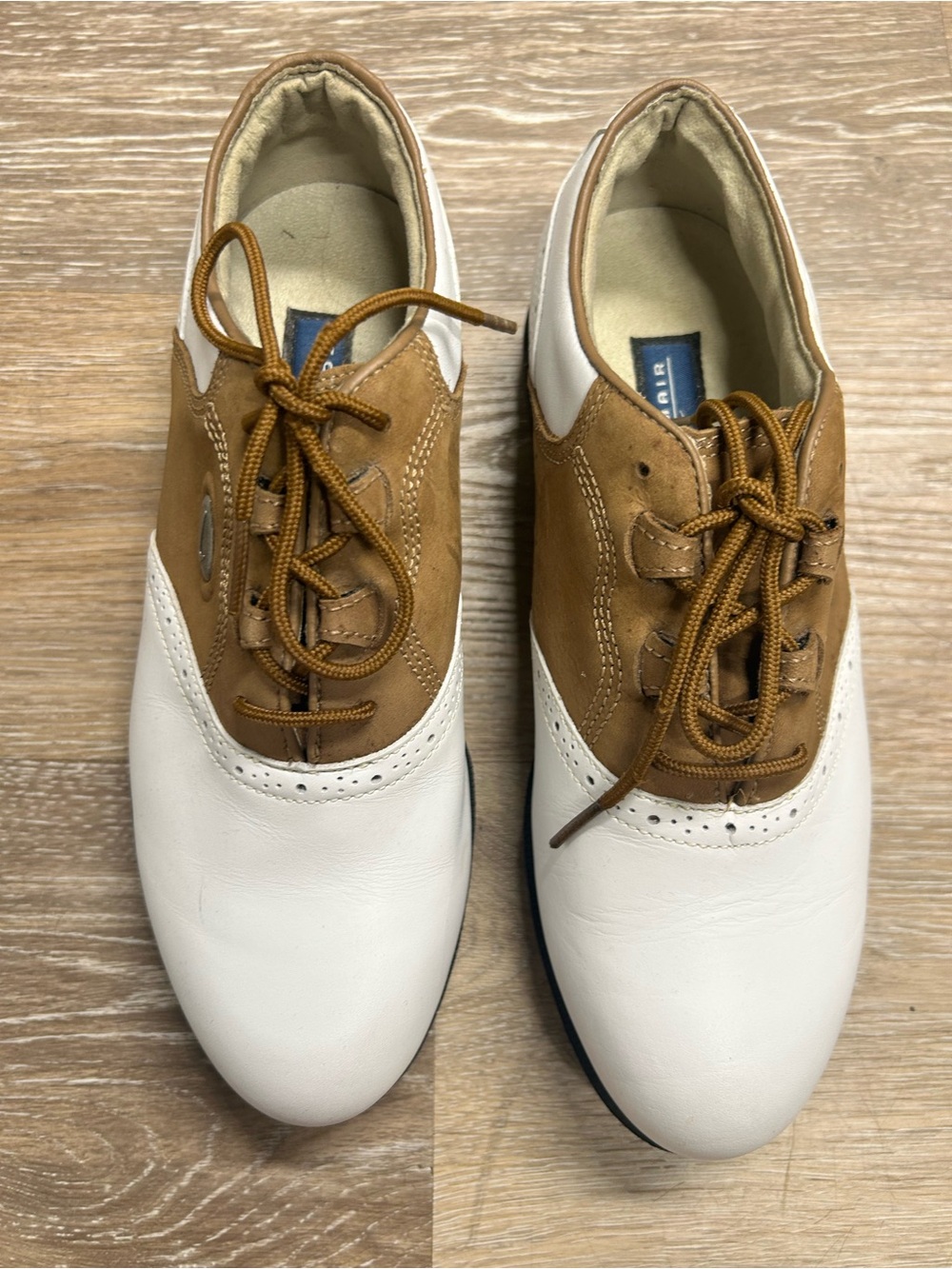 Nike Airliner 970810Y3 Golf Saddle Shoes White Brown Leather Women’s Sz 7 Cleats